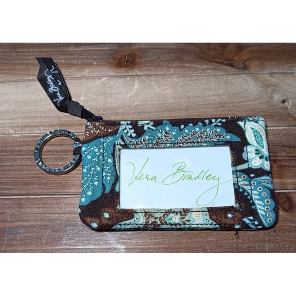 Vera Bradley Java Blue I.D. Coin Purse Travel Small Packable - Picture 9 of 9